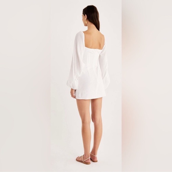 Brand: RUMER from Sak's Fifth Avenue white cotton mini. - Picture 4 of 8